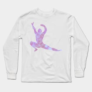 Purple Gymnast/Dancer squat spin Long Sleeve T-Shirt